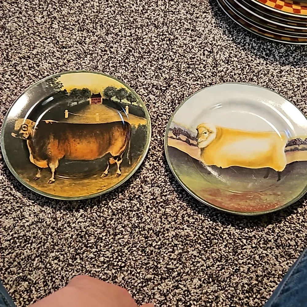 Block by Gear County Farm plates. Set of 2 salad plates. 8 inches. - Picture 1 of 6